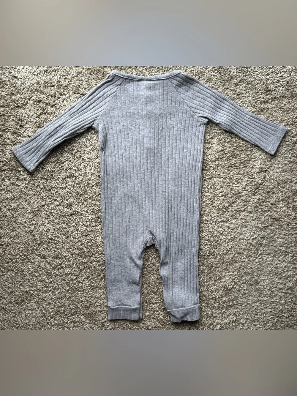 Okie Dokie Ribbed Baby Romper Gray One Piece Outfit 12M